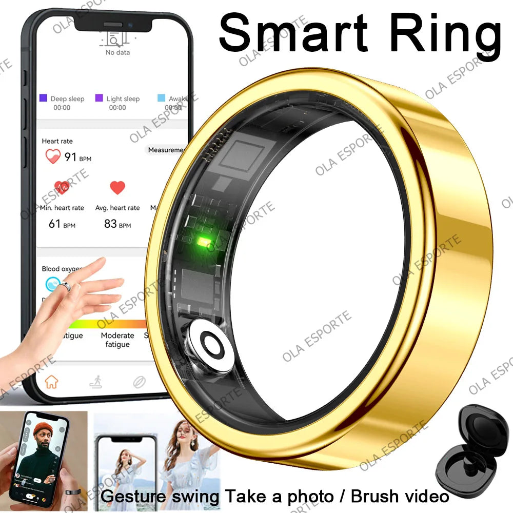 R09 Rings Women's Men Couple Health Monitor Steps Jring APP Smartring Electronics Devices Waterproof Remote Control Android Ios