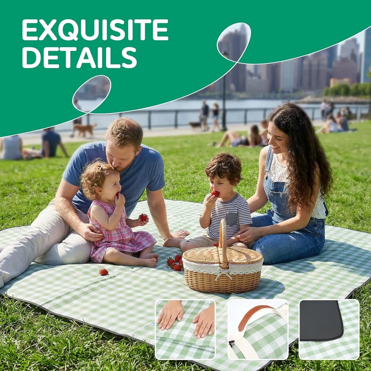 Waterproof Beach Blanket Picnic Outdoor Camp Mat Towel Family Trip Essentials Summer Vacation Must Have Travel Accessories La