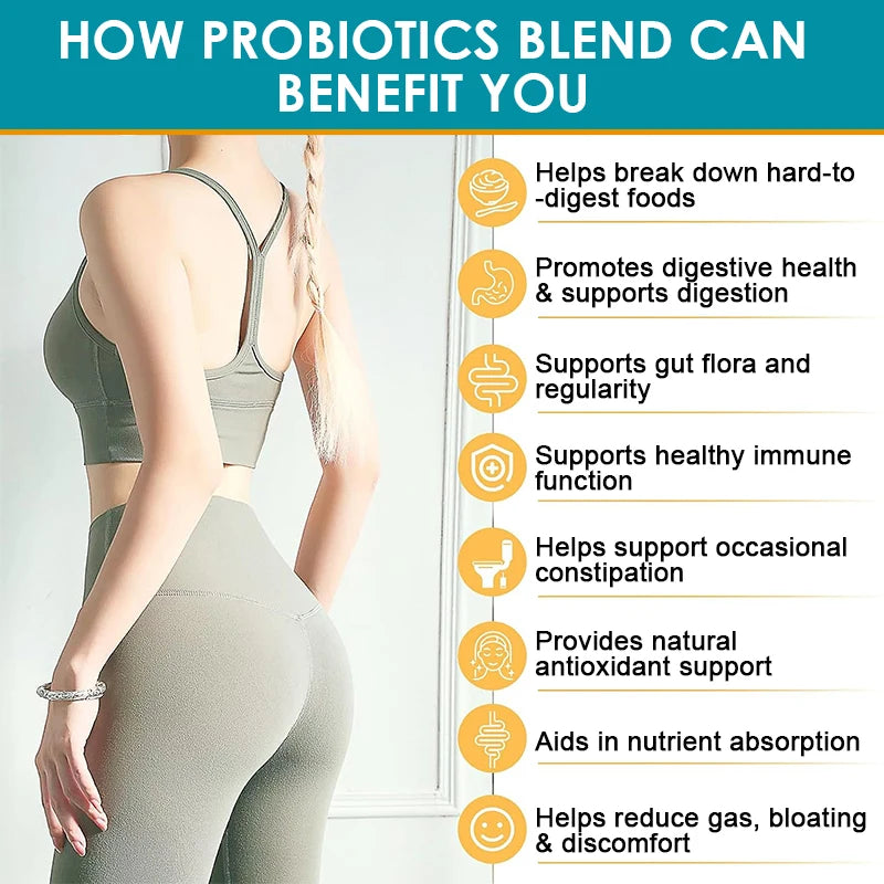 Mulittea Probiotics 120 Billion CFU 36 Strains with Prebiotics Digestive Enzymes Targeted Release Probiotic for Gut Digestive