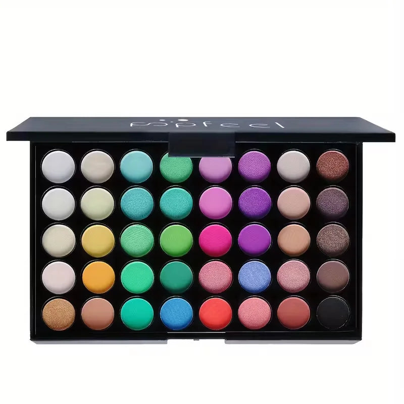 A 40-Shade Christmas Eyeshadow Palette Makeup Kit That Includes Mascara, Eyeshadow Brushes, Eyeliner, And Eyebrow Pencils, Perfe