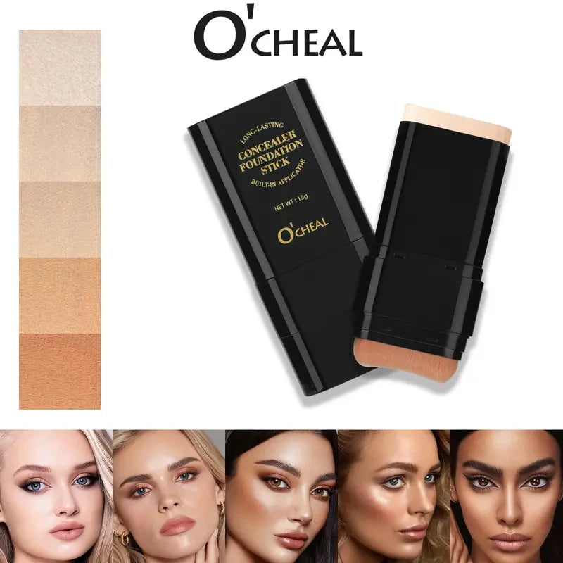 Dual-ended contour stick, facial foundation, concealer, long-lasting dark circles, correcting contour concealer, makeup