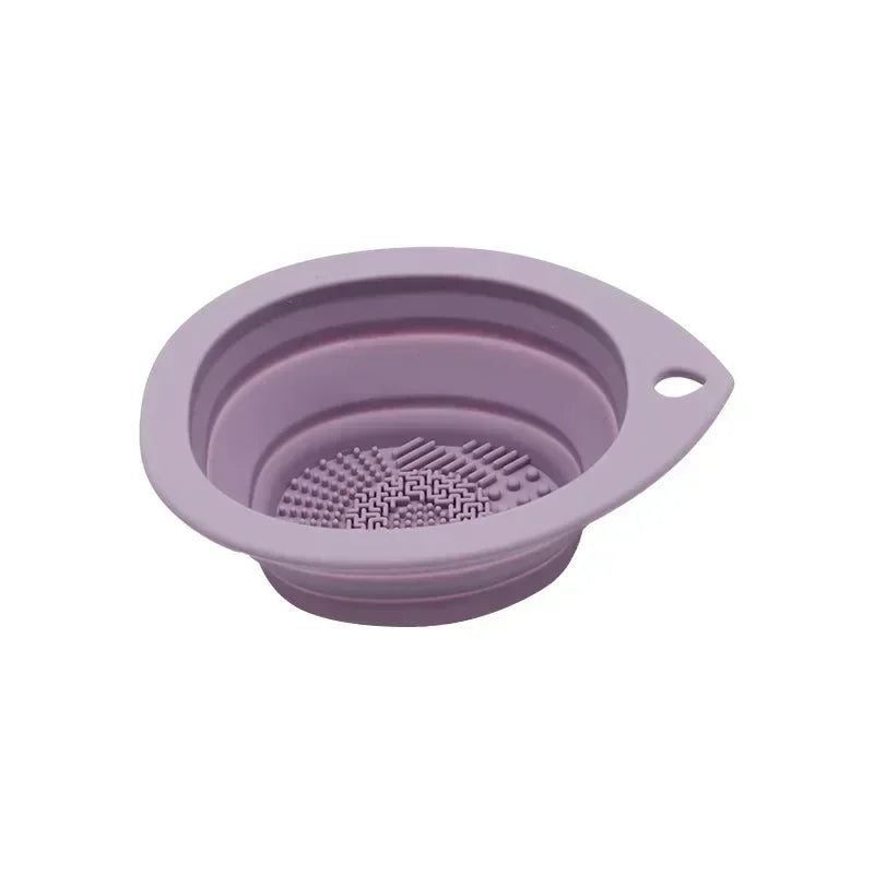 Foldable Silicone Brush Cleaner Scrubber Box Washing Bowl Powder Puff Eyeshadow Brushes Beauty Tool