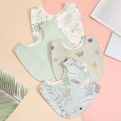 4pcs Cotton Soft Baby Adjustable Bibs Infant Bib Newborn Burp Cloths Bandana Scarf for Kids Boy Girls Feeding Saliva Towel