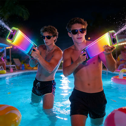 New Arrival Gradient Light Up & Musical Water Blaster 2026 Summer Rechargeable Electric Water Gun for Kids Adults Beach Pool Toy