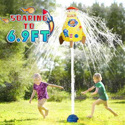 Kids Water Toys Water Sprinklers for Yard Outdoor Rocket Splash Kids Sprinkler for Outside Backyard Summer Garden Beach Water Play Toys