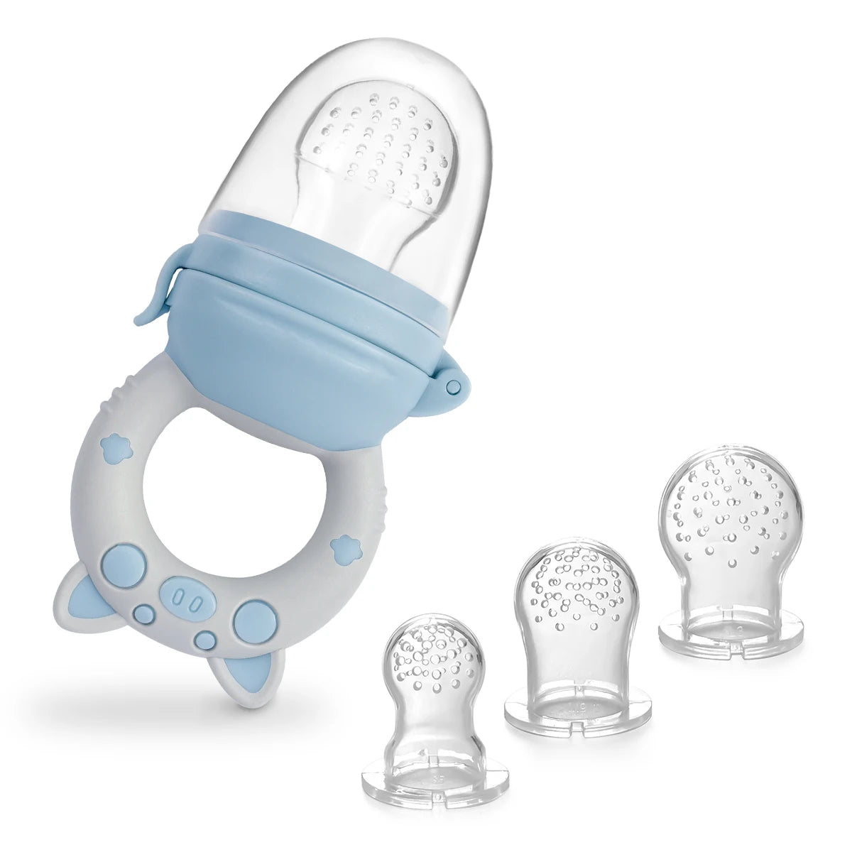 4pcs/set Silicone Fruit & Vegetable Feeder for Infants and Toddlers 6-36 Months Food Grade Teething & Feeding Pacifier