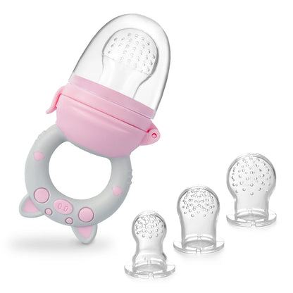 4pcs/set Silicone Fruit & Vegetable Feeder for Infants and Toddlers 6-36 Months Food Grade Teething & Feeding Pacifier