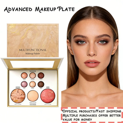 All-in-1 Gilded Makeup Palette Eyeshadow Blush Highlighter Contour Brightening Makeup Palette Long Lasting Daily Party Makeup
