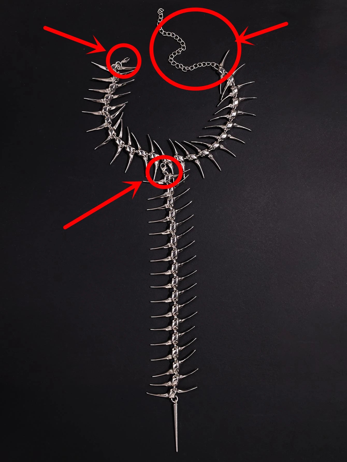 Edgy Niche Hip-Hop Thorn Skeleton Alloy Women's Necklace Perfect for Holiday Parties Everyday Wear Street Style Outfits NEW