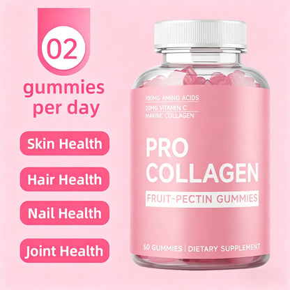 Biotin Gummies - Supports Hair, Skin, Nails & Collagen, Brightens Skin Tone - 60 Gummies