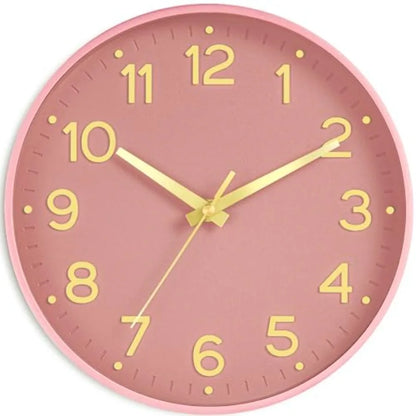 Wall Clock Green, Silent Wall Clocks Battery Operated -Modern Non Ticking Analog Clock Decorative for Kitchen Office Bathroom B