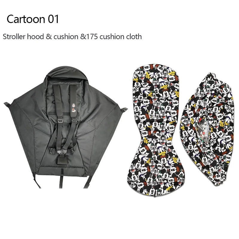 3pcs/set 175 Stroller Accessories Canopy Cover Seat Cushion Compatible With Babyzen YOYO  Cover Seat Mattress With Zipper Pocket