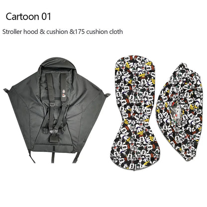 3pcs/set 175 Stroller Accessories Canopy Cover Seat Cushion Compatible With Babyzen YOYO  Cover Seat Mattress With Zipper Pocket