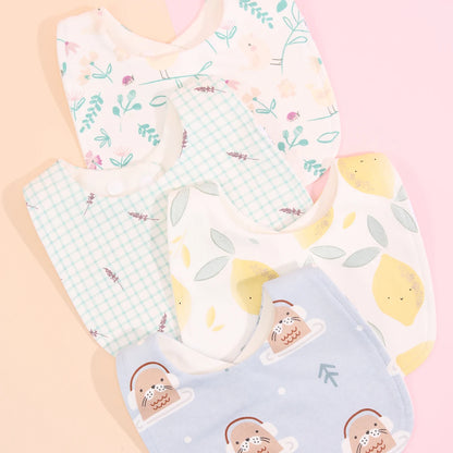 4pcs Cotton Soft Baby Adjustable Bibs Infant Bib Newborn Burp Cloths Bandana Scarf for Kids Boy Girls Feeding Saliva Towel