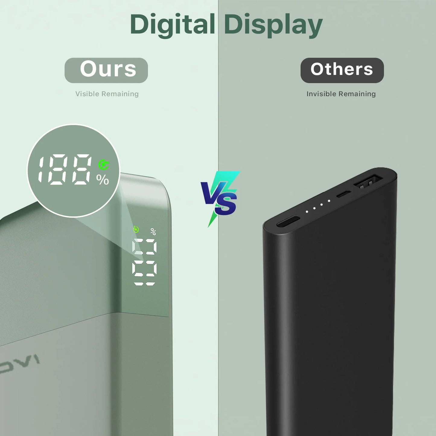 JUOVI Mini Power Bank, 10000mAh 35W Fast Charging Small Portable Charger PD 3.0 QC 4.0 Lightweight Battery Pack for iPhone 16 17