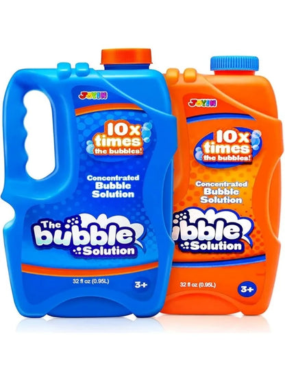 JOYFY 2 Bottles Bubbles Refill Solutions 64 oz (up to 5 Gallon) Concentrated Solution for Bubble Machine Gun Wand Refill Fluid
