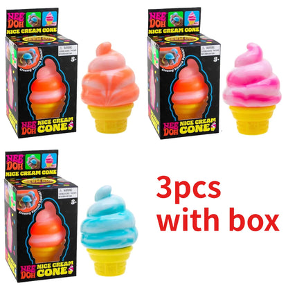 Schylling Colorful Ice Cream Squishy Toy - Sensory Fidget Squeeze Stress Relief Anti-Anxiety Focus for Adults And Kids