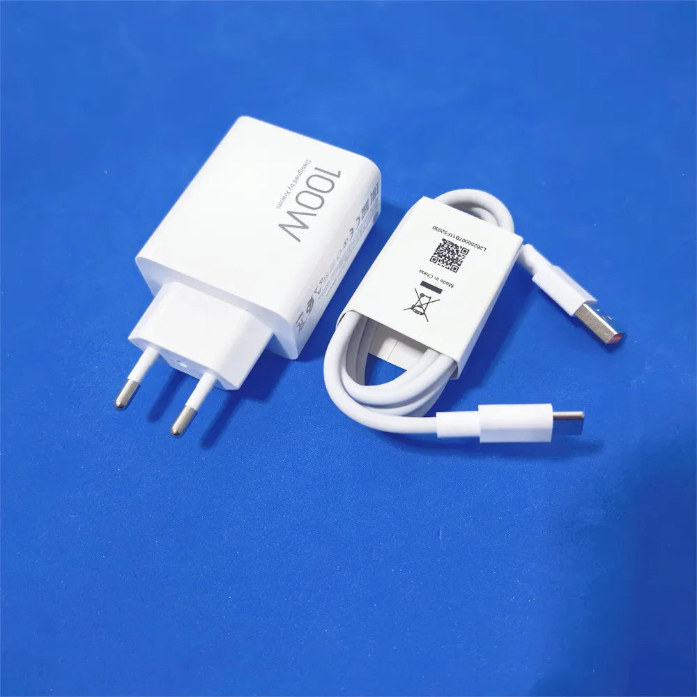 Xiaomi 100W EU Turbo Fast Charger Power Adapter 6A Type C Cable For Mi 17 15 14 13 12 Pro Ultra Lite K80 70Pro K90 Pro Max Ultra