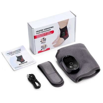Electric Foot Ankle Massager 6 Levels Heating 3 Levels Vibration Massage Ankle Brace Rechargeable Feet Ankle Support Belt