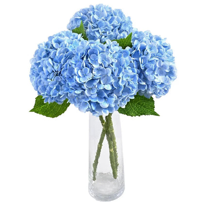 4pcs Large Hydrangea Artificial Flowers Blue Green Artificial Hydrangea Flower Branches Wedding Bouquet Flower 45cm/17.71in