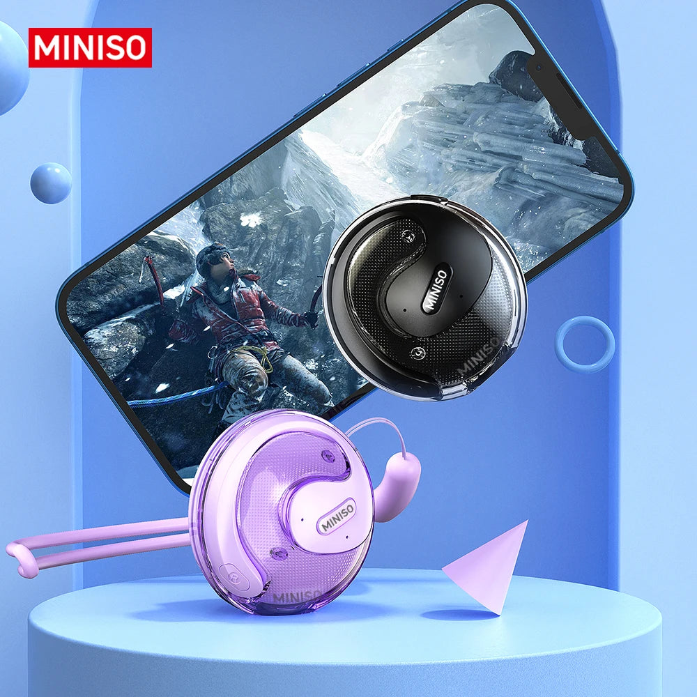 MINISO X15 PRO OWS Bluetooth Headset 5.4 Bluetooth  EarphonesButton Control Noise Cancelling Ear Hanging Headphones With Mic