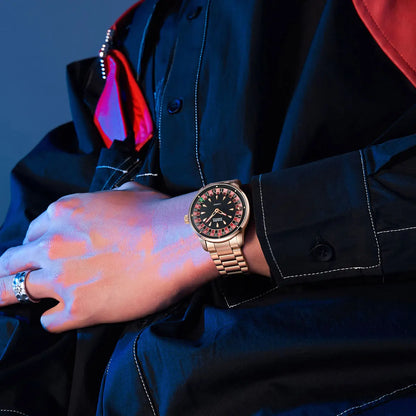 Mark Fairwhale  Casual Leather Strap dial Rotatable Roulette Watch Dial Men's Wristwatch Quartz Fashion WristWatch Wrist Watches for man