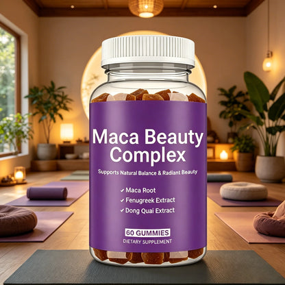 Black Maca Supplement - Natural Nergizer, Improve Performance, Energy, Endurance Muscle Mass Improve, Balance Hormones 60 Gummies