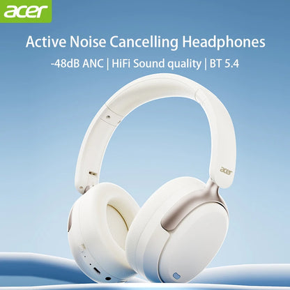 Acer OHR516 ANC Wireless Bluetooth 5.4 Headphones 48dB ANC Headsets 40mm Dynamic Driver 100H Playtime with LDAC Earphones