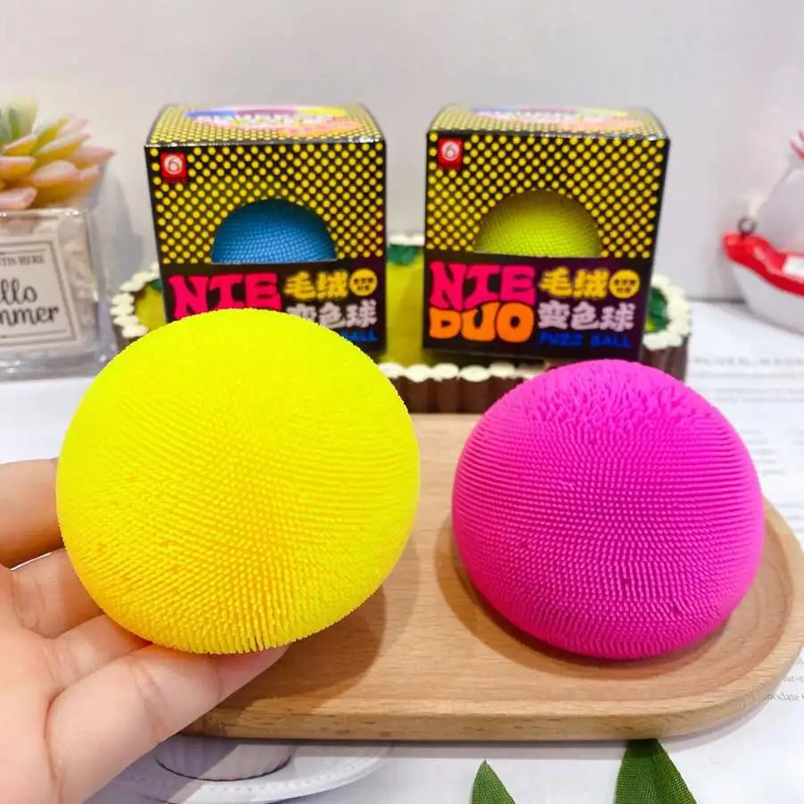 1pc Latest Trending Creative Fuzzy Color Changing Stress Ball Cute Squishy Toy,   Perfect Gift For Birthday, Holiday, Halloween