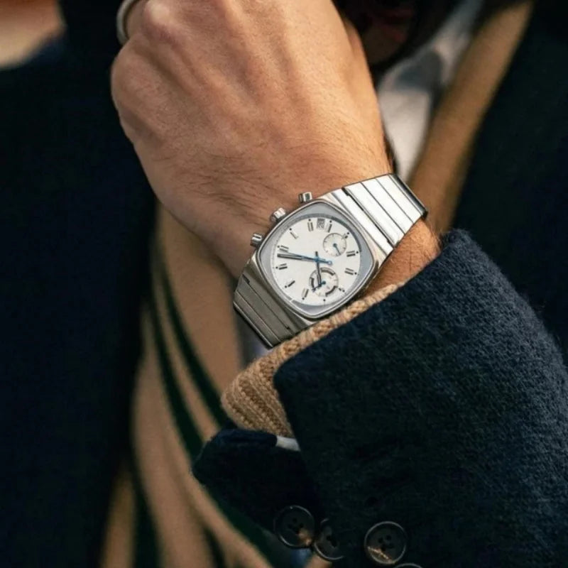 CILOA silver square sports watch men's light luxury brand authentic 2025 new trend fashion high quality quartz watch
