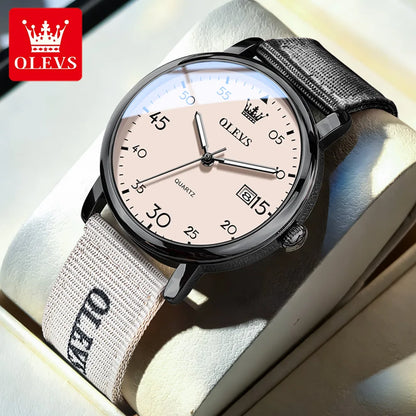 OLEVS Watches Date Quartz Wristwatch Waterproof Luminous Watches Nylonstrap Original Casual Fashion Student Watch 2997 Reloj