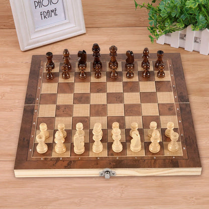 Magnetic Wooden Folding Chess Set Felted Game Board 24cm*12cm Interior Storage Adult Kids Gift Family Game Chess Board