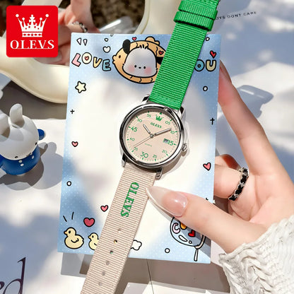 OLEVS Watches Date Quartz Wristwatch Waterproof Luminous Watches Nylonstrap Original Casual Fashion Student Watch 2997 Reloj