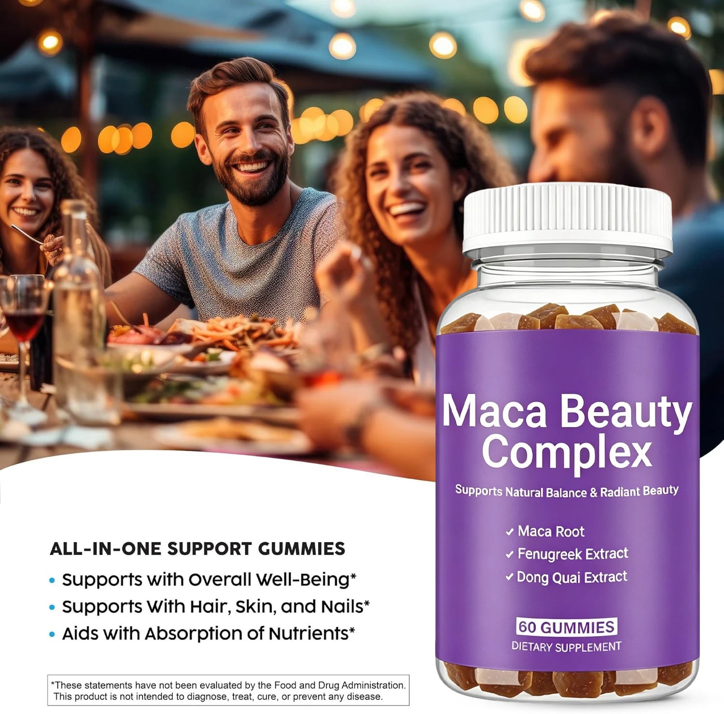 Black Maca Supplement - Natural Nergizer, Improve Performance, Energy, Endurance Muscle Mass Improve, Balance Hormones 60 Gummies