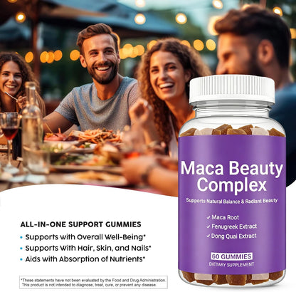 Black Maca Supplement - Natural Nergizer, Improve Performance, Energy, Endurance Muscle Mass Improve, Balance Hormones 60 Gummies