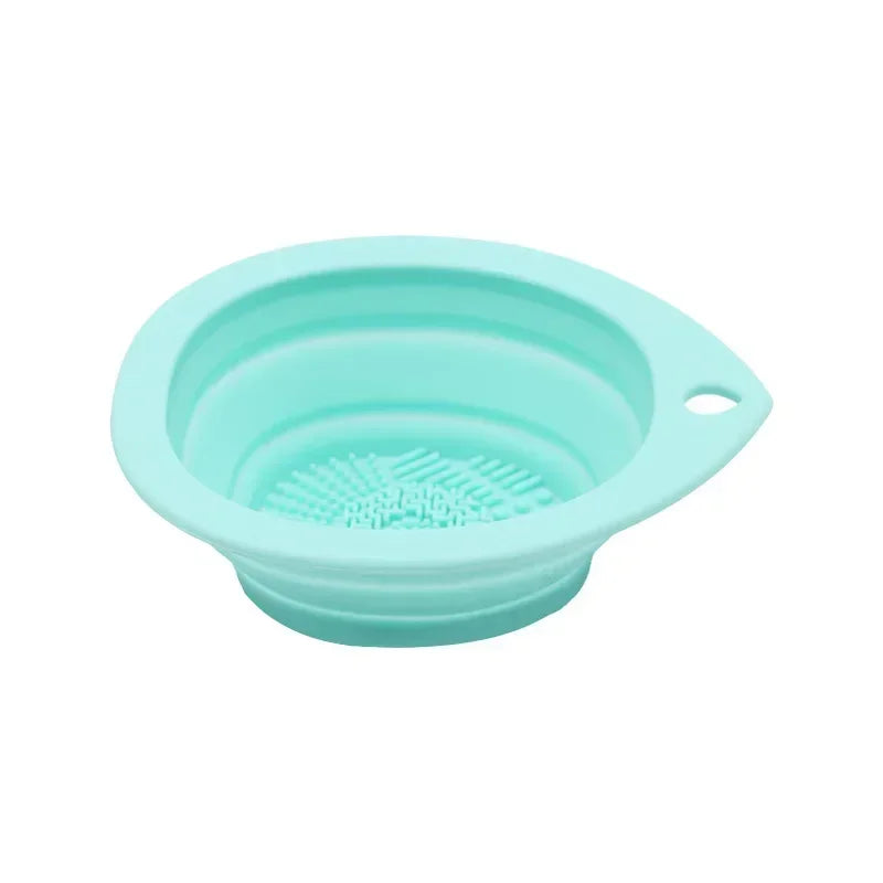 Foldable Silicone Brush Cleaner Scrubber Box Washing Bowl Powder Puff Eyeshadow Brushes Beauty Tool