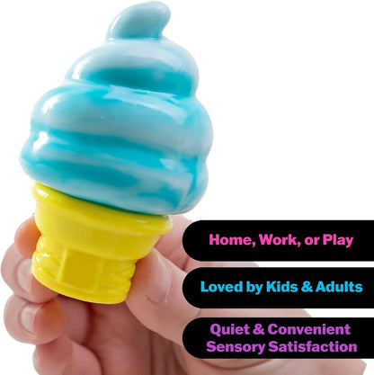 Schylling Colorful Ice Cream Squishy Toy - Sensory Fidget Squeeze Stress Relief Anti-Anxiety Focus for Adults And Kids