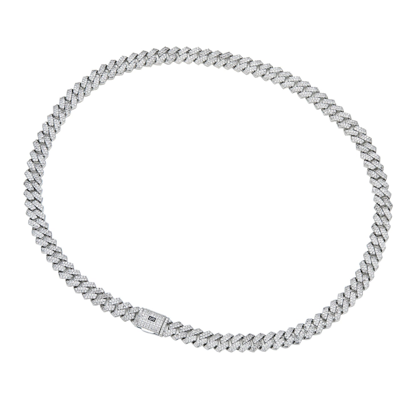 8mm Men’s Iced Out Cuban Link Chain Necklace, 14K Gold Plated Cubic Zirconia Necklace for Men, Waterproof Hip Hop Jewelry with Secure Clasp
