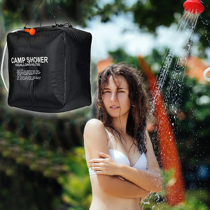 40l Camp Shower Bag Foldable Pvc Solar Shower Bag Uv Protection Coating Outdoor Bath Water Bag Hangable for Travel Hiking Picnic