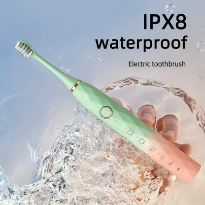 Electric Toothbrush Rotary Cleaning Teeth Brush Waterproof Electronic Tooth Brush With Timer USB Rechargeable Toothbrush 10 head