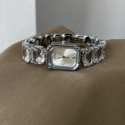 CILOA light luxury gift watch female 2025 new high quality sugar cube brand genuine silver square waterproof quartz watch