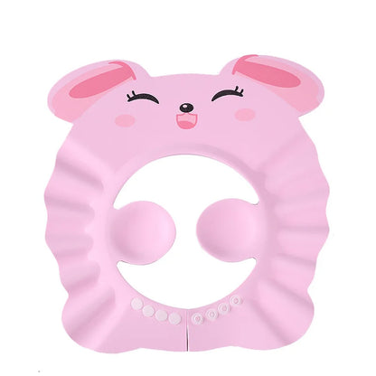 Cute Animal Shower Cap Safety Eye Protection Ear Protection Lightweight Cute Cartoon Baby Bath Protective Cap Shampoo Bath Care