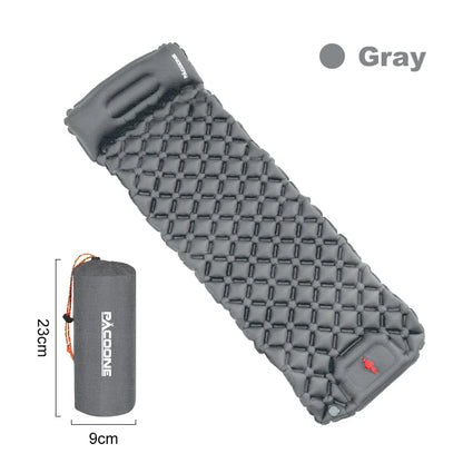 PACOONE Outdoor Sleeping Pad Camping Inflatable Mattress Built-in Pump Ultralight Air Cushion Travel Mat With Headrest For Trave