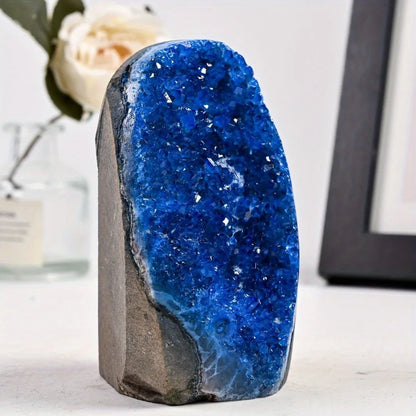 300-400g Blue Geode Quartz Crystal Mineral Specimen Home Decor Aesthetic Room Decor Stones Crystals and Stones Healing