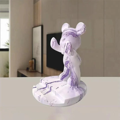 French Bulldog Statue Desk Decor Cute Dog Sculptures Phone Holder Animal Figurine Cell Phone Stand Home Office Decorations