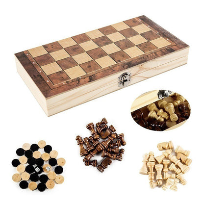 Magnetic Wooden Folding Chess Set Felted Game Board 24cm*12cm Interior Storage Adult Kids Gift Family Game Chess Board