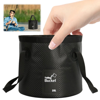 20L Fishing Folding Bucket Waterproof Collapsible Bucket Multifunction Camping Bucket Bag Lightweight for Travel Fishing Boating