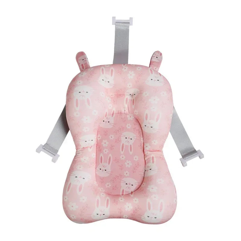 Baby Shower Bath Tub Pad Non-Slip Newborn Bathtub Mat Safety Nursing Foldable Support Comfort Body Cushion Mat Pillow Cartoon