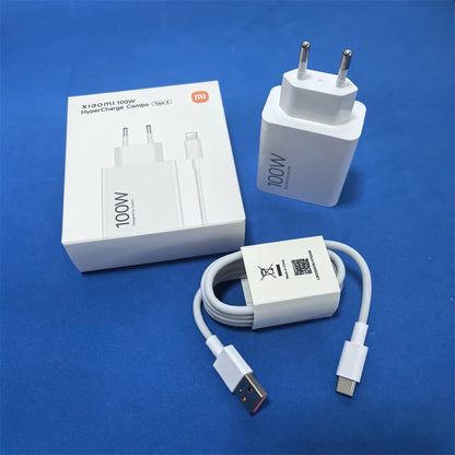 Xiaomi 100W EU Turbo Fast Charger Power Adapter 6A Type C Cable For Mi 17 15 14 13 12 Pro Ultra Lite K80 70Pro K90 Pro Max Ultra