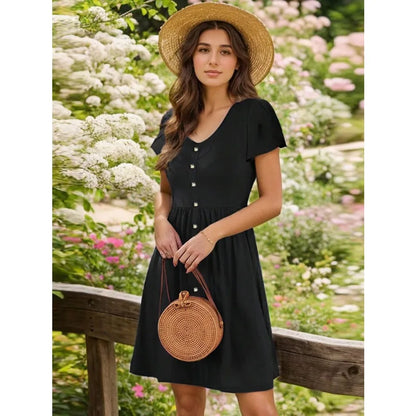 【New style】Dresses For Women, Summer Dresses, Vacation Dresses For Women, Casual Dresses For Women, Basic Pastoral A-Line Midi